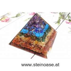 Orgonit Pyramide: Chakra & Kupferspirale, 75mm